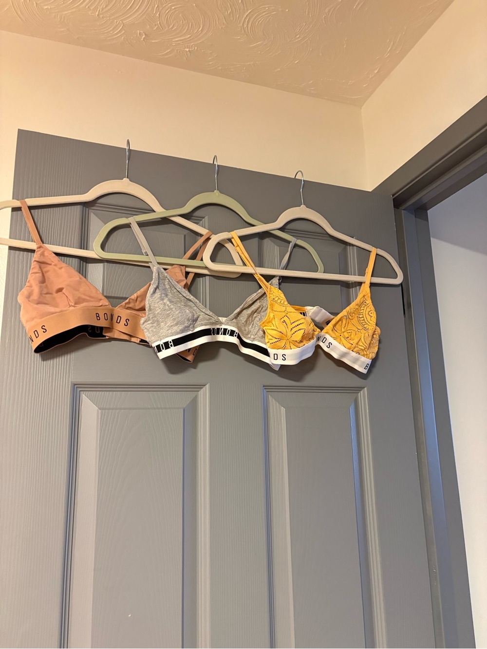 Bonds Triangle Bralette Set in Nude, Grey & Yellow